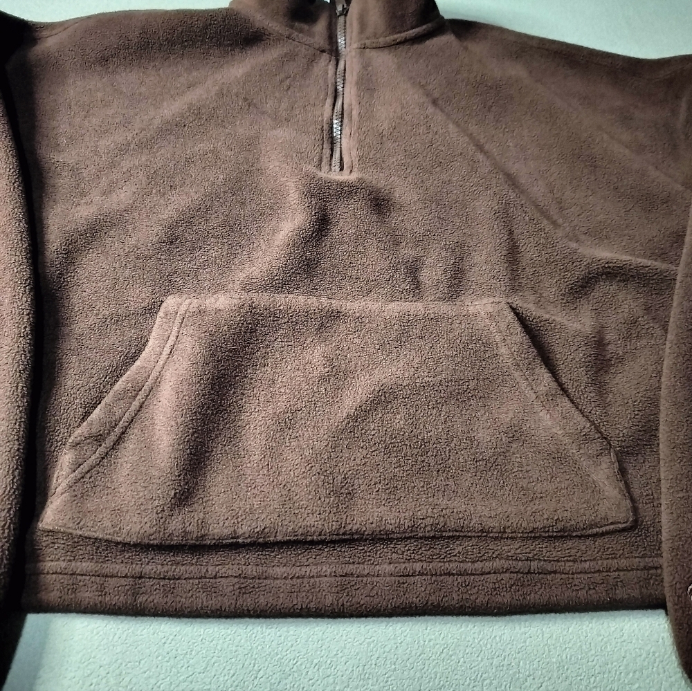 Fabletics Women's Brown Half-Zip Croped  Sweater Mock Neck Sz S. - Picture 4 of 8